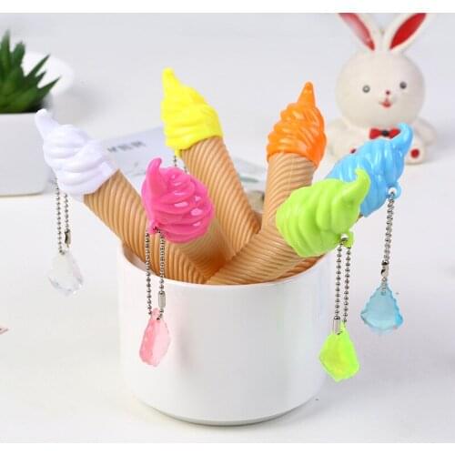 50pcs Kawaii Pen Fashion Girl Gift Lovely Crystal Pendant Ice Cream Gel Pens for School Office Writing Cute Stationary Supplies