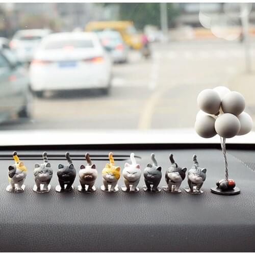9pcs Car Ornament Cat Car Dashboard Toys Decoration For Car Ornaments Cute Dolls Toys In Car Decoration Home Auto Accessories