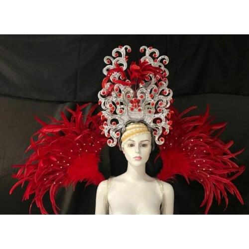 Latin dance Samba accessories Fashion exquisite headdress feathers Delicate dance shows accessories