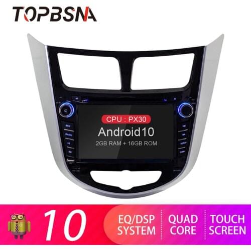 TOPBSNA Android 10 Car Multimedia Player For Hyundai Solaris accent Verna i25 GPS Navigation 1 Din Car Radio Video Stereo Audio