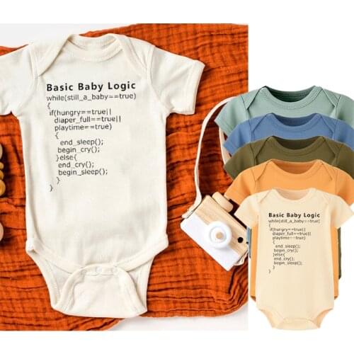 Basic Baby logic Cotton Baby Bodysuit Newborn Short Sleeve Overalls Toddler Boy Girl Jumpsuit clothes Body Baby Suits outfit