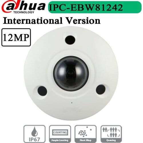 Free Shipping Original English Version 12MP Panoramic Network IR Fisheye Camera IPC-EBW81242