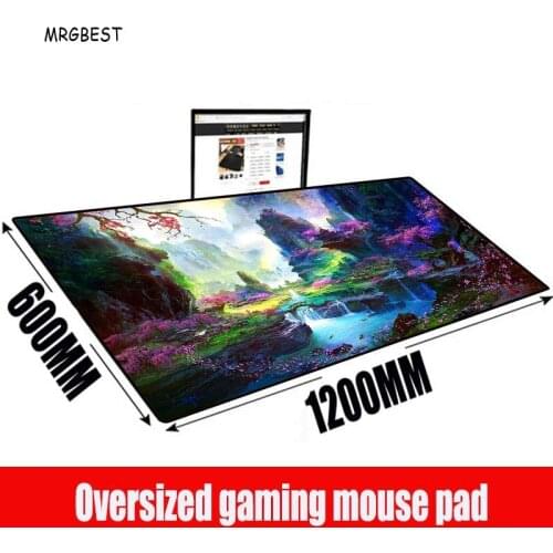 MRGBEST Blossom Forest Large Gaming Mouse Pad PC Computer Mousepad Desk Mat Locking Edge for CS GO LOL Dota 400X900/1200X600MM