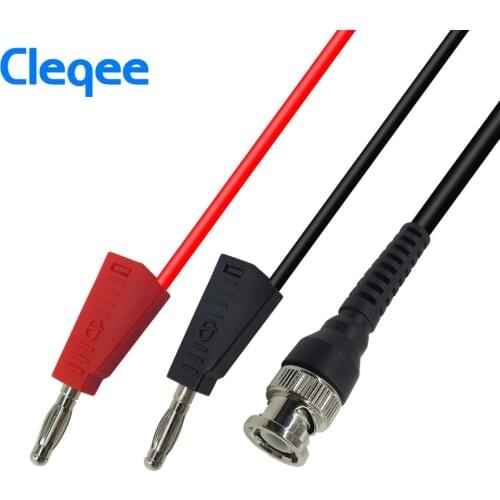 Cleqee P1009 BNC Q9 To Dual 4mm Stackable Banana Plug with Socket Test Leads Probe Cable 120CM