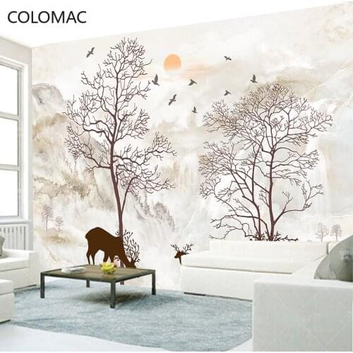 Colomac Custom Nordic Elk Living Room Background Wallpaper Personality Bedroom Mural Home Decor for Living Room Drop Shopping