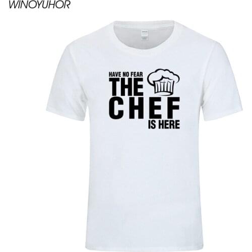 Have No Fear The Chef Is Here T-shirt Men Funny Printed Short Sleeve T-shirts Cook Gift Tops Tees Cooking Clothing