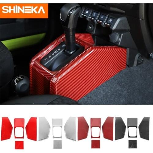 SHINEKA Interior Accessories For Suzuki Jimny JB74 2019 Car Gear Shift Panel Decoration Cover Sticker For Suzuki Jimny 2019 2020