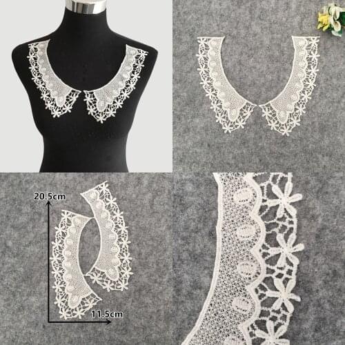 New arrive Embroidery Applique Lace Collar DIY Hollow out Sewing Lace Fabric Neckline Clothing Accessories 1 pcs sale Hot sale