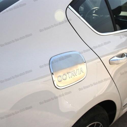 Lsrtw2017 car tank fuel cap cover trim for skoda octavia a7 2014 2015 2016 2017 2018 2019 accessories rs tour exterior detail