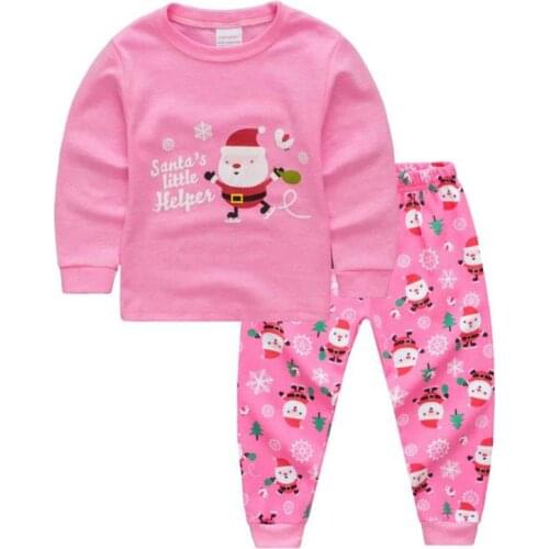 New Years Baby Kids Pyjamas Childrens Cartoon Sleepwear Boys Girls Christmas Pajamas Set Cotton Long-sleeve Home Clothes Winter