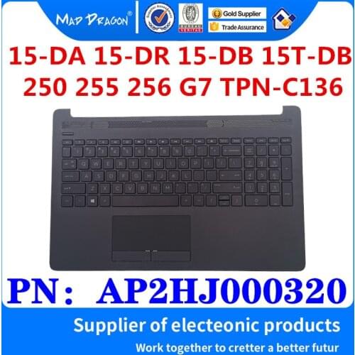 New AP2HJ000320 For HP 15-DA 15-DR 15T-DB 250 255 256 G7 TPN-C136 Palmrest Upper Cover Case With US W/N Backlight Keyboard Gray