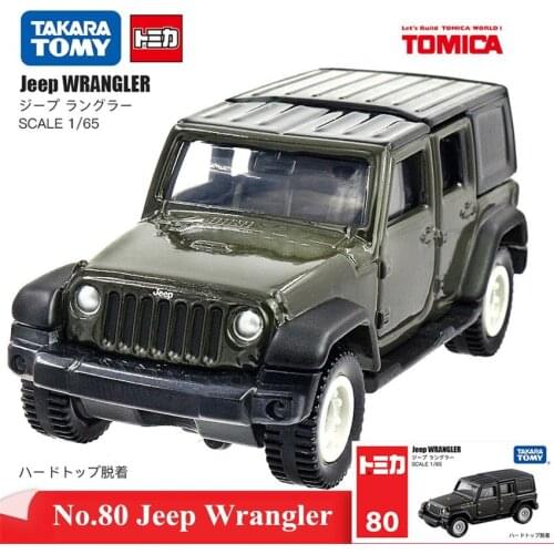 Original Tomy Mini No.080 Jeep Wrangler Collectibles 1:65 Disaster Model Kit Christmas Birthday Toys for Children Boys 824534