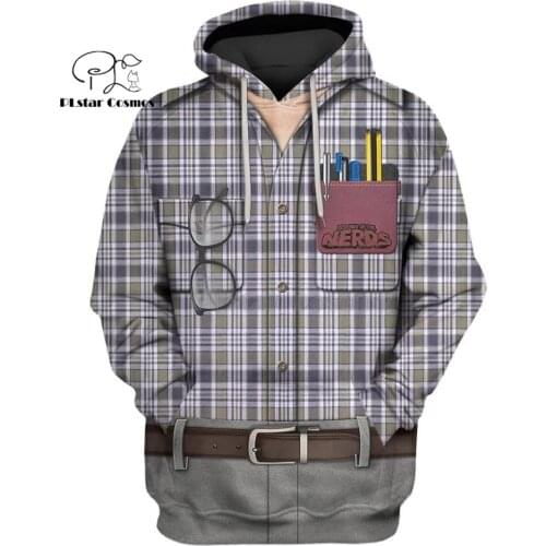 PLstar Cosmos Plaid shirt professor 3d hoodies/Sweatshirt Winter autumn funny Halloween Christmas party cosplay streetwear