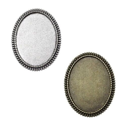 Fit 30x40mm Antique Silver Cameo/Glass/Cabochon Frame bezel Settings,Brooch,DIY Accessory Base Charm 3pcs/lot K04639