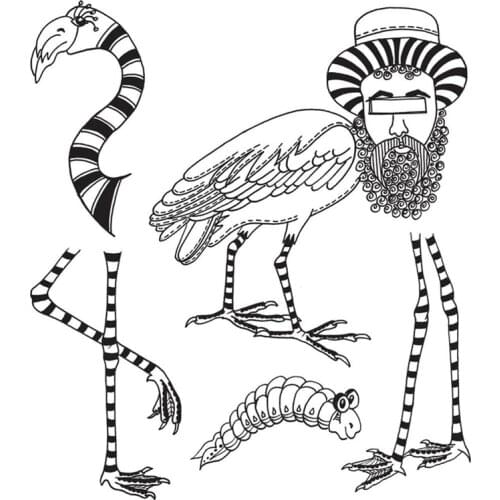 Clear Stamps Weird Eagle Caterpillar Bearded Man Wear Hat For DIY Scrapbook Photo Album Craft Card 2021 New