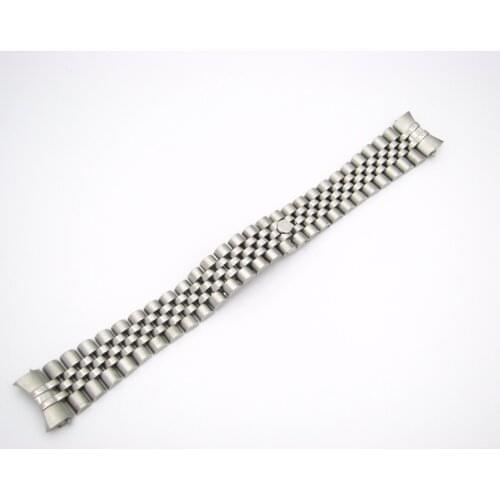 CARLYWET 20mm Steel Gold Two tone Watch Band Strap Solid Curved End Screw End Links Deployment Clasp Buckle For Rolex Jubliee