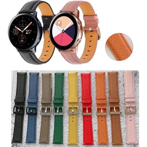 Genuine Leather Band Strap For Samsung Galaxy Active 2 44mm 40mm Smart Watch wristband for Active3 41mm Gear S4 20mm 22mm strap