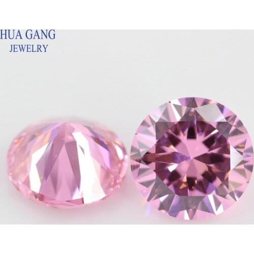 Pink 11~20mm Cubic Zirconia Round Shape 5A Brilliant Cut Loose CZ Stone Synthetic Gems For Jewelry Free shipping