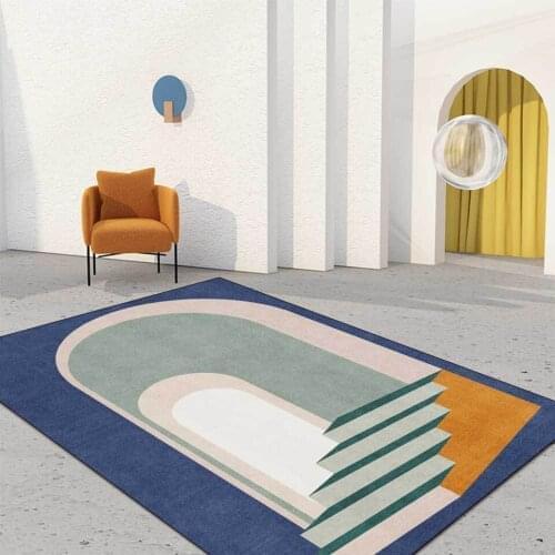 Nordic minimalist Alfombra 3D carpet geometric blue and green living room bedroom area carpet office coffee table mat room decor