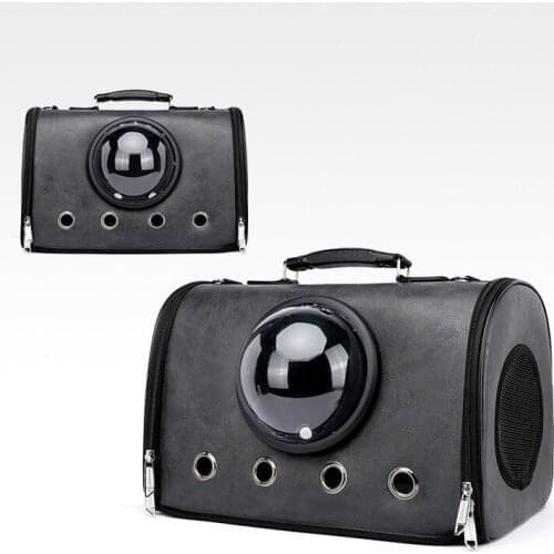 Pet Handbag Pet Carrier Bag PU Space Backpack Dog Backpack Outdoor Breathable Carrying Case Small And Medium Sized Cats And Dogs