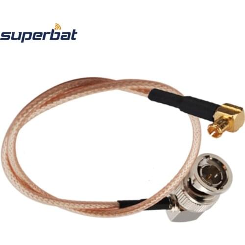 Supetbat Pigtail Cable 120cm BNC Male Plug to MCX Plug Male Right Angle 75ohm Connector RF Coaxial Cable RG179 60cm