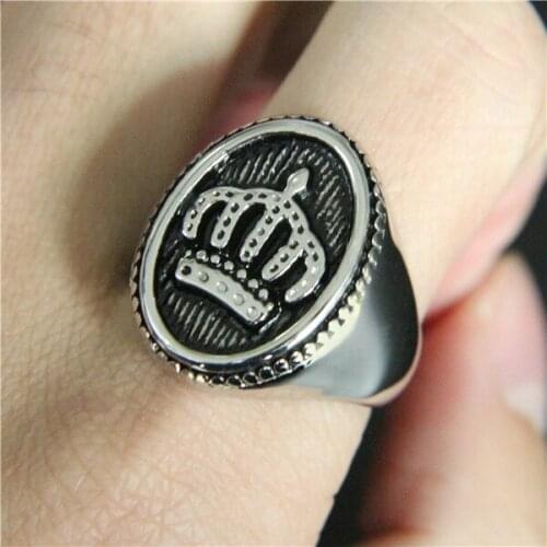 Band Party Hot Oval Crown Ring 316L Stainless Steel Women Ring Cool Punk Style Fashion Fashion Polishing Ring