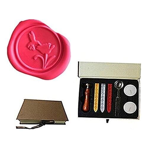 Vintage Bird On Rose Flower Custom Picture Logo Wedding Invitation Wax Seal Sealing Stamp Sticks Melting Spoon gift Box Set