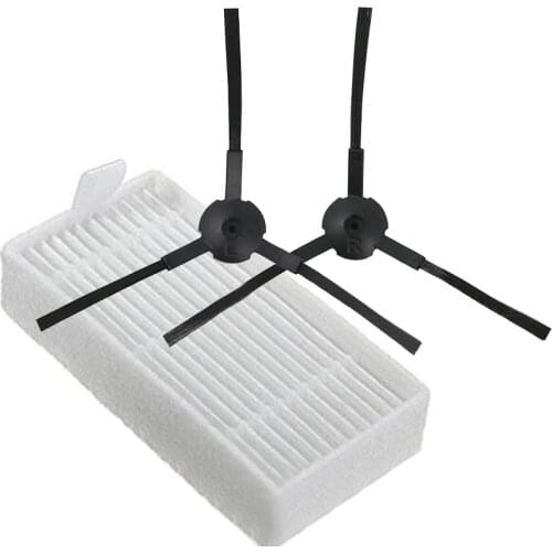2 Brushes and 1Filter For iLife Vacuum Cleaner Parts Replacement Spare Suction Robot Medion MD16192/18500