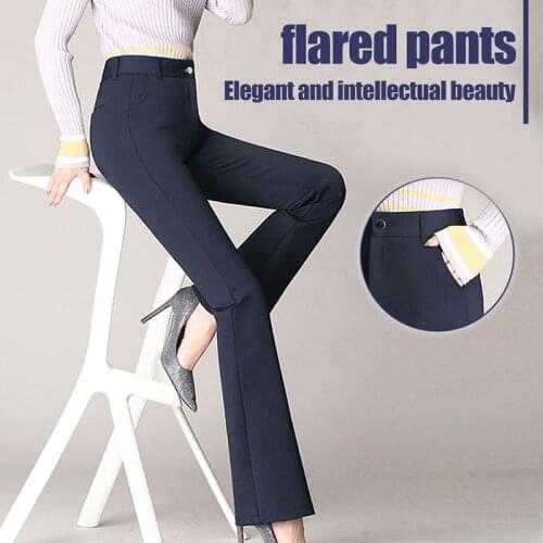 2021 New Women Dress Pant Pull On Stretch Trousers for Work Office Interview Slim Fit High Waist Pant TY66