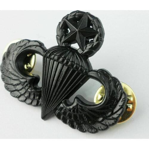 U.S. AIR FORCE MASTER PARACHUTIST BADGE PIN US ARMY JUMP WINGS METAL PIN BLACK Military Store