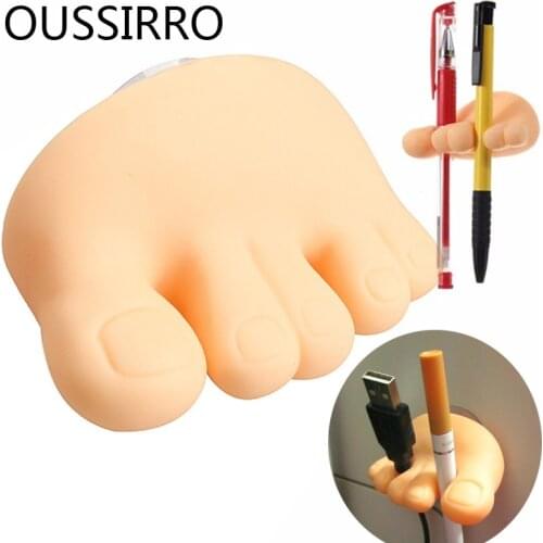 1Pc Kawaii Foot Toe Suction Cup Toothbrush Holder Mount Stand Sundries Cable Pencil Organizer Kitchen Bathroom Storage Rack