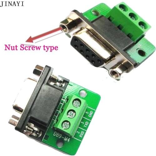 10pcs DB9 Female 9 pin RS232 Serial Port Breakout Terminal Adapter Connector with Insulating mat