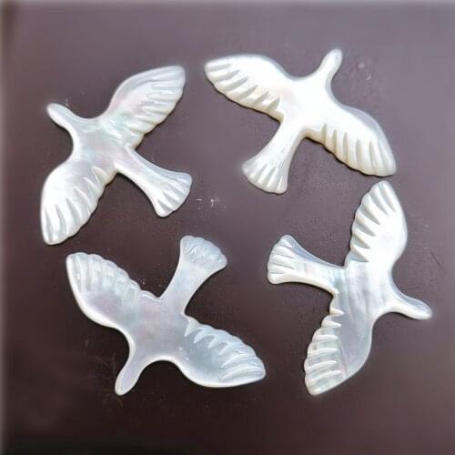 20PCS Big size 37*28mm white pigeon mother of pearl pendant pigeon shell pendant jewelry