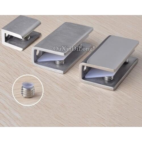 Brand New 4PCS Luxury 304 Stainless Steel Glass Clamps Thicken Fixed Partition Clips Holder Brackets No Drilling