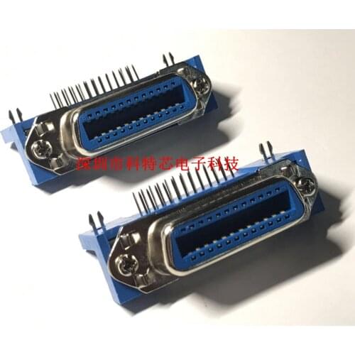 5PCS PCS 57 Series 24 pin female plug connector right angle PCB Mount Type for computer printer 24pin