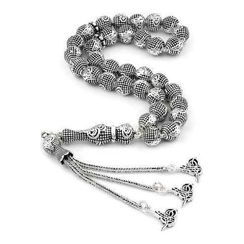 925 Sterling Silver Ottoman Tughra Rosary (Tasbih)