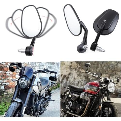 For BMW R1200GS Adventure Cafe Racer Bar End Mirrors Aluminum Motorcycle Rearview Mirrors For Yamaha MT09 MT07 For Vespa Z900RS