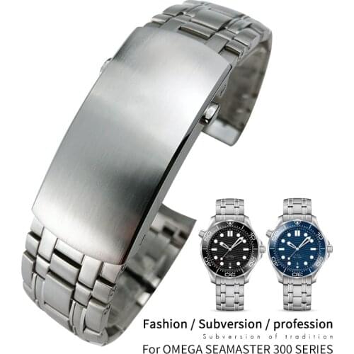 20mm 316L High Quality Stainless Steel Watch Band special for New Seamaster DIVER 300M Silver Strap Calibre Omega 8800 Movement