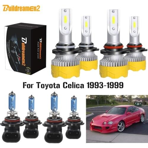 Buildreamen2 4 X Car Headlight High Low Beam LED Halogen Headlamp Bulb 12V For Toyota Celica 1993 1994 1995 1996 1997 1998 1999