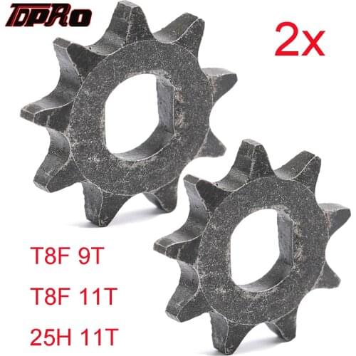 TDPRO 2Pcs Metal 9T 11T Front Sprocket For T8F 25H Chain 2 Stroke 43cc 47cc 49cc Dirt Bike Scooter ATV Parts Mini Pocket Bikes