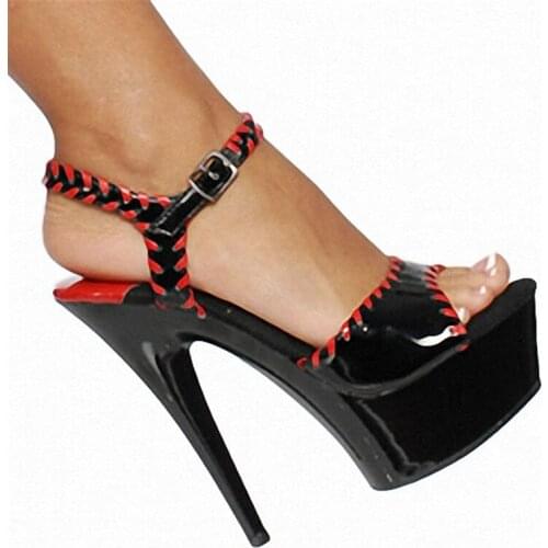 Color Spring and Summer Sandals Fashion Comfortable 15cm Platform Shoes Sexy 5 inch High-heeled open toe shoes