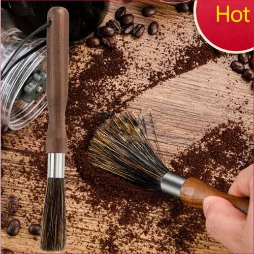 Wooden Coffee Brush Coffee Grinder Brush Cleaning Brush With Natural Bristles Barista Espresso Coffee Tool For Home Bar