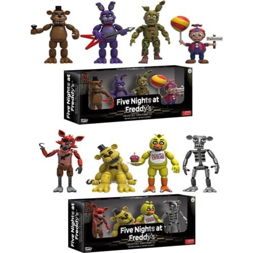 4 Pcs/set Game Five Nights At Freddys Toys PVC Action Figure Toys Foxy Model Dolls 4 Fazbear Bear Doll Baby Toys for Gifts