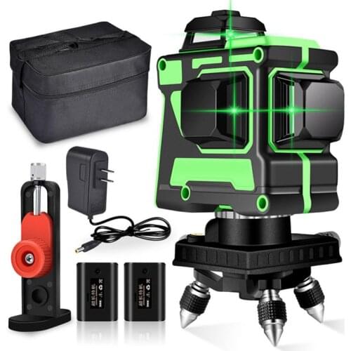 Infrared Level Self-Leveling Remote Control 3D Horizontal and Vertical Cross-Line Leveler Beam Tool with Base