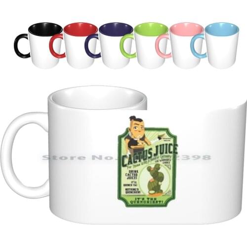 Drink Cactus Juice Ceramic Mugs Coffee Cups Milk Tea Mug The Last Airbender The Last Airbender Sokka Cactus Juice Label Vintage
