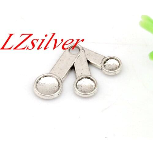 Hot Sale ! 10pcs Zinc Alloy Single-sided Measuring Spoons Cooking Baking Chef Kitchen charm 21x14.5mm DIY Jewelry