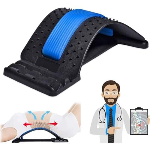 Massager Lumbar Pain Relief for Herniated Disc Sciatica Scoliosis Lower and Upper Back Stretcher Support Back Stretching Device