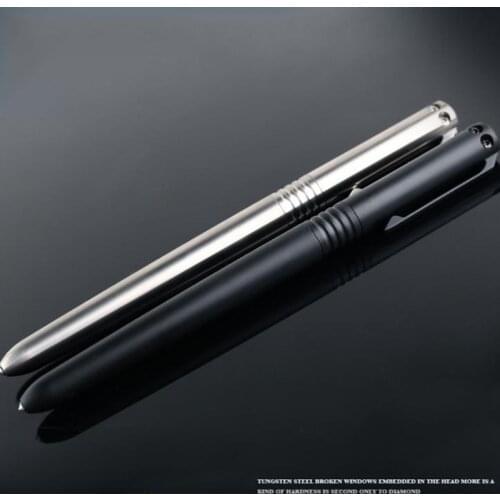 Multifunctional Titanium Gel Pen With Clip + Fountain Pen Tungsten Steel Head Self Defense EDC Writing Tool Office 2 in 1