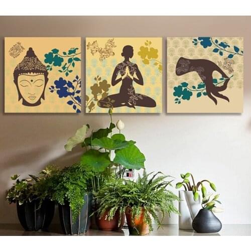Yoga Museum hang painting India Buddha beauty and Health Museum decorative painting mural painting modern living room printed
