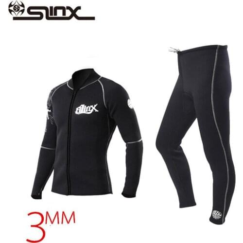 SLINX 3mm Neoprene Winter Wetsuit Jacket Men Rash Guard Scuba Diving SwimwearKite Surfing Snorkeling Swimsuit